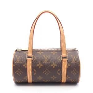 Louis Vuitton Papillon Monogram Handbag Canvas Leather Brown
